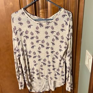 Pink rose dream catcher shirt zip in the back